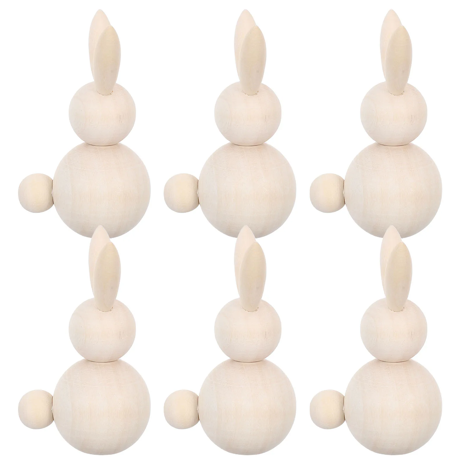 3 pçs kit de coelho de madeira inacabado conjunto de artesanato de madeira natural para primavera de páscoa decoração de casa pintura diy crianças adultos atividade criativa