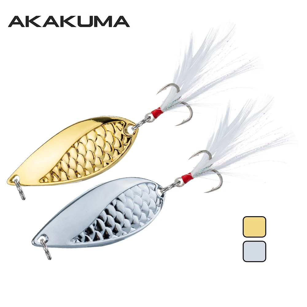 2Pcs Spoons Lure Gold/Silver Metal Swimbait 2.5-20g Casting Lure 2.6-5.3cm Artificial Hard Bait Sinking for Trout Bass