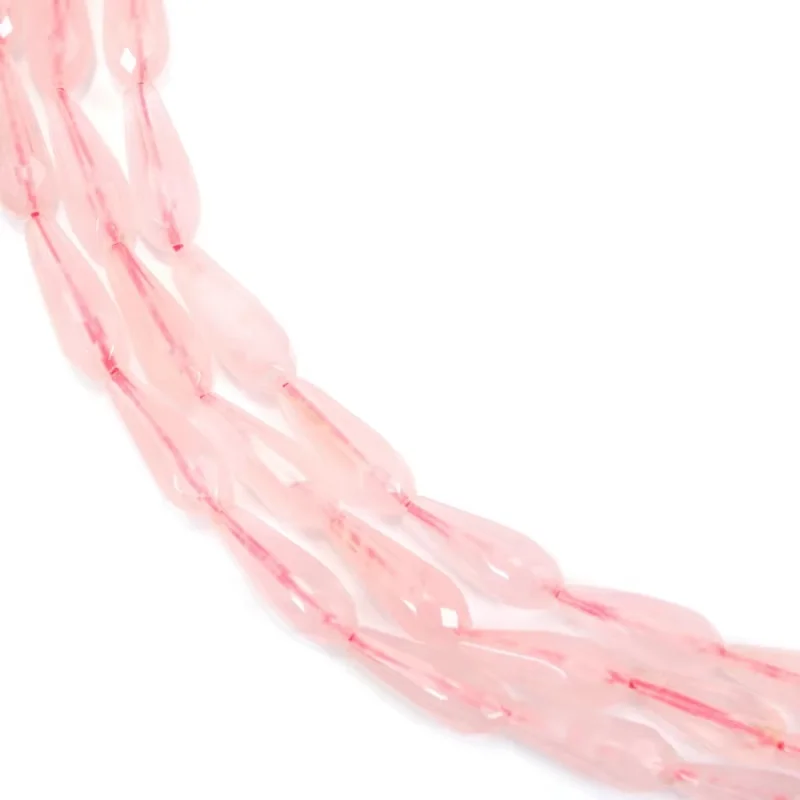 

Rose quartz Beads Strand Faceted Drop 6x16mm Natural Semiprecious Stone For Jewelry Making DIY Bracelet Earrings