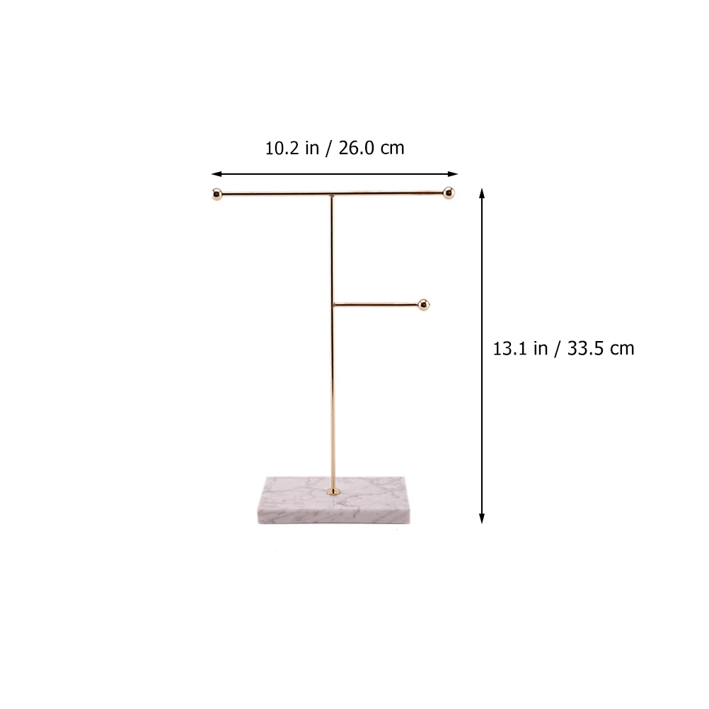 

Marble Base Electroplated Iron Jewelry Rack Necklace Watch Display Holder ganize Bracelets Chains Storage Showroom