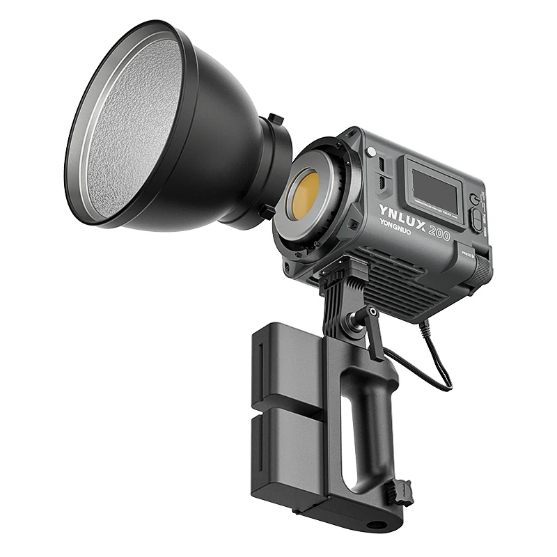 YONGNUO LUX200 200W 2700K-6500K Bowens Mount Handheld Outdoor LED Video Light with Handle Power Adapter