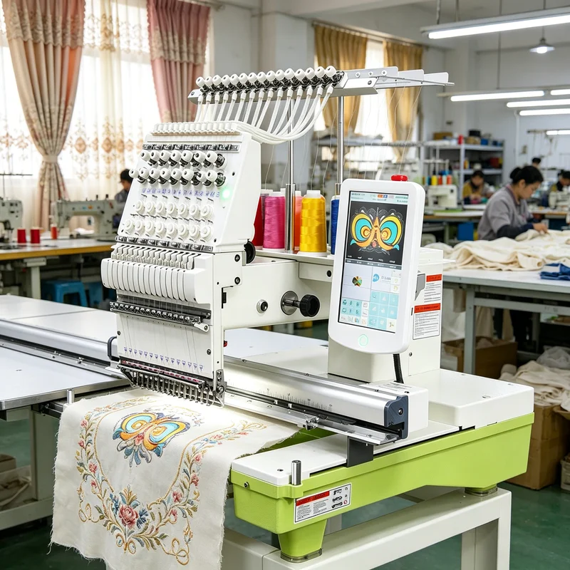 

Big Embroidery Machine Needles Flat Embroidery Machine Wide Area For Large Fabric And Curtain Embroidery Production