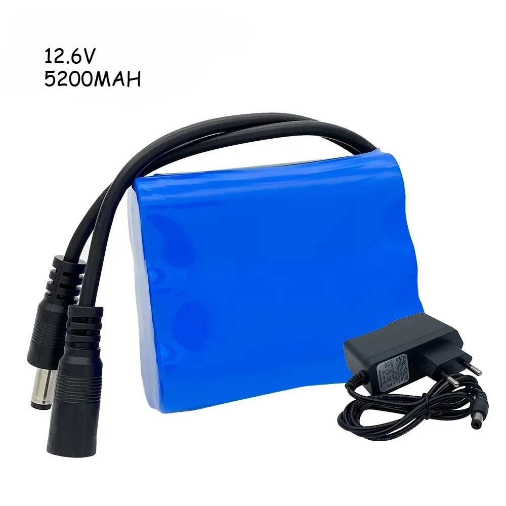 Long-Lasting 12.6V 5200mAh Li-ion Battery Pack with BMS & Charger 18650 Rechargeable Battery for DIY E-bike Power Tools (3S1P)
