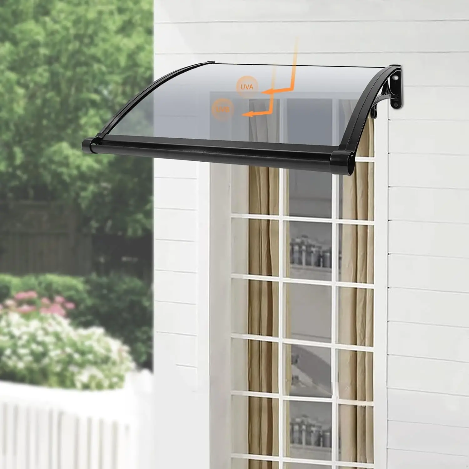 Window Awning Door Canopy, Rain Cover For Doors And Windows Front Door Canopy Overhang Awning With Bracket For Sun Shutter, Uv,