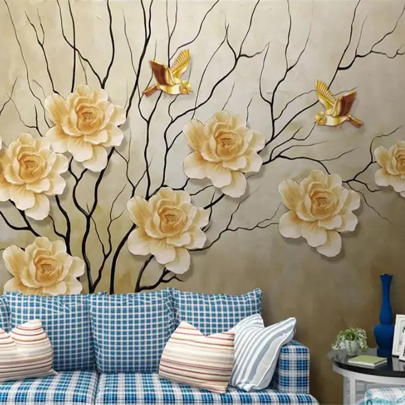 beibehang Custom wallpaper 3d photo mural new Chinese hand-painted tree TV background wall papers home decor papel de parede 3d