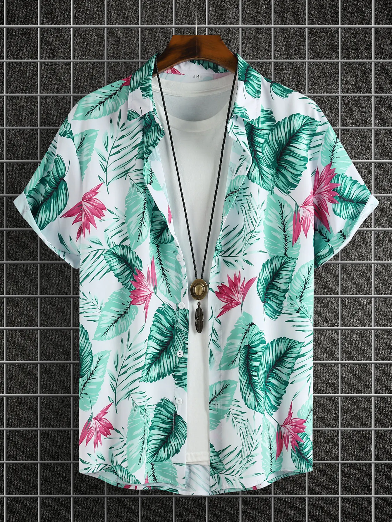 2024 Men\'s Fashion digital Printed short-sleeved Shirt Men\'s Hawaiian printed shirt