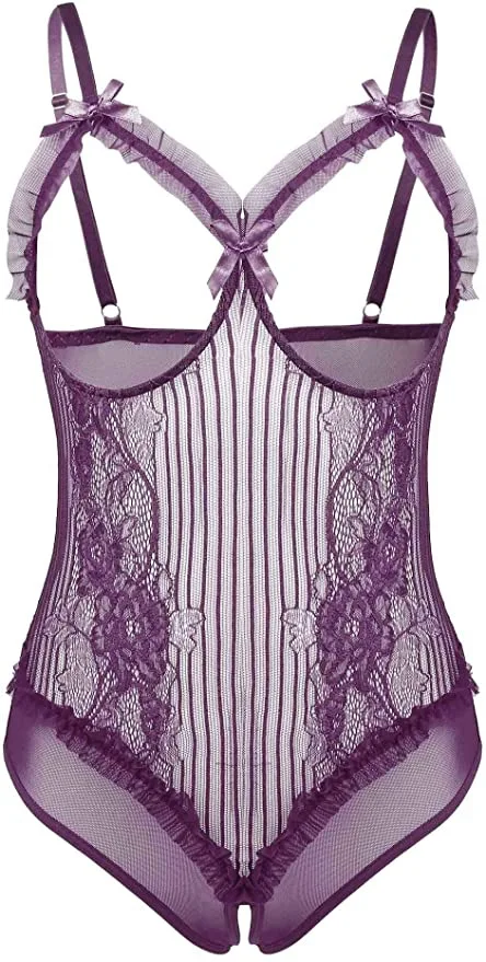 Erotische lingerie voor vrouwen sex ondergoed porno outfit jurk hete boog open sexy kostuum open kruis transparante lingerie plus size