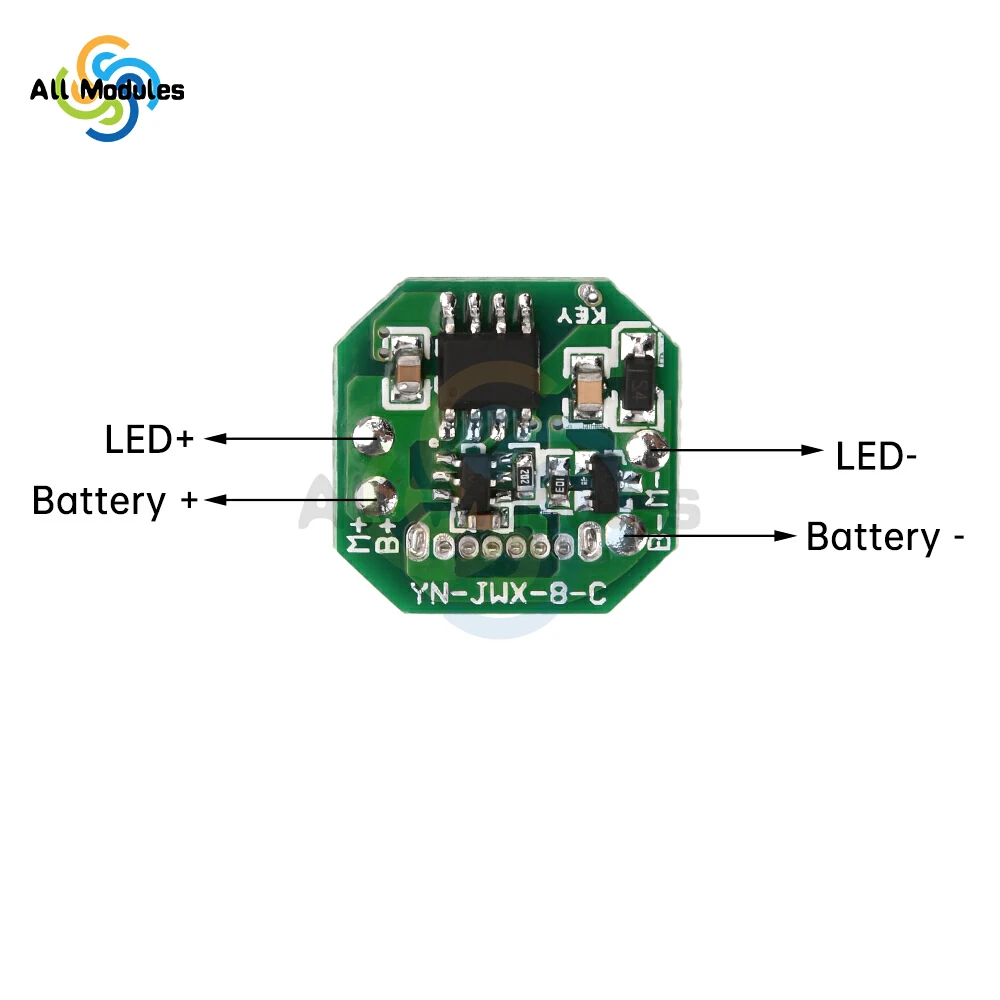 مصباح يدوي لوحة للقيادة لتقوم بها بنفسك لوحة دوائر كهربائية نوع-c منفذ شحن شحن وتفريغ وحدة متكاملة 18650/21700 بطاريات