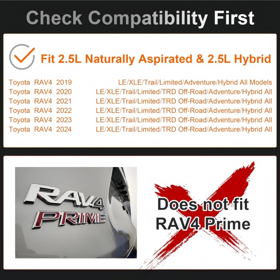 For Toyota RAV4 2019-2025 Rear Trunk Organizer Bottom Tray RAV4 LE XLE XSE Hybrid (Not Prime) Trunk Cargo Divider Storage Box