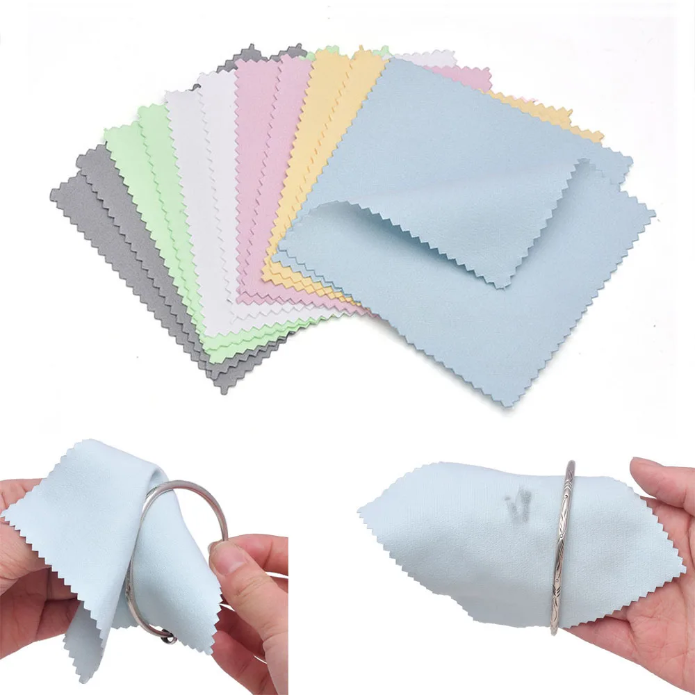 

60mm 80mm 100mm Jewelry Polishing Cloth Double-Sided Cleaning Cloth for Gold Silver Jewelry Tools 10-30Pcs 2030