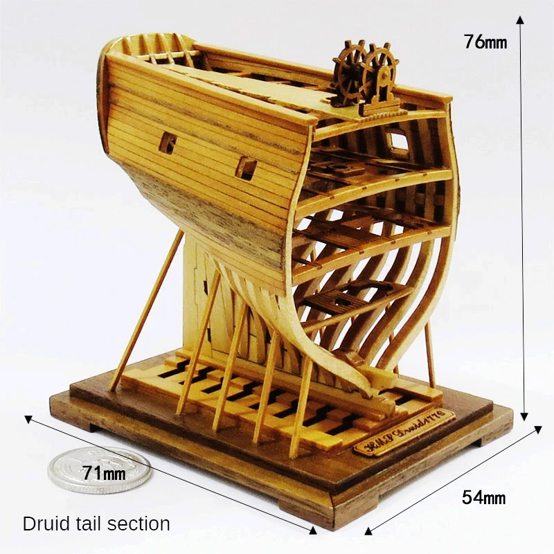 

1:128 Mini Druid Tail Section Mid Section Rear Waist Classical Wooden Sailboat Model Assembly Kit