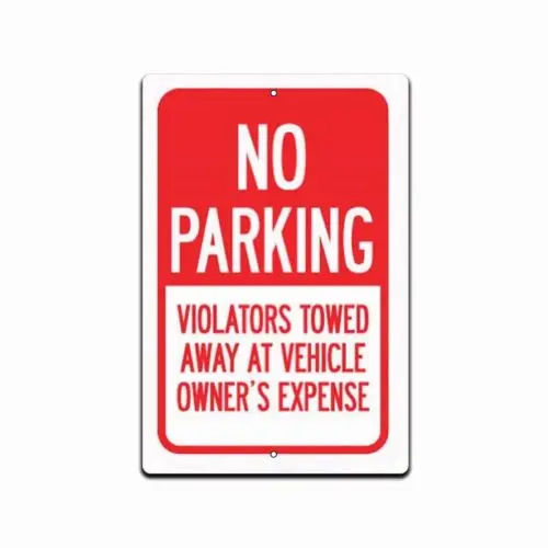 No Parking Sign Rust-Free Weatherproof Tin Warning Sign 8x12 In