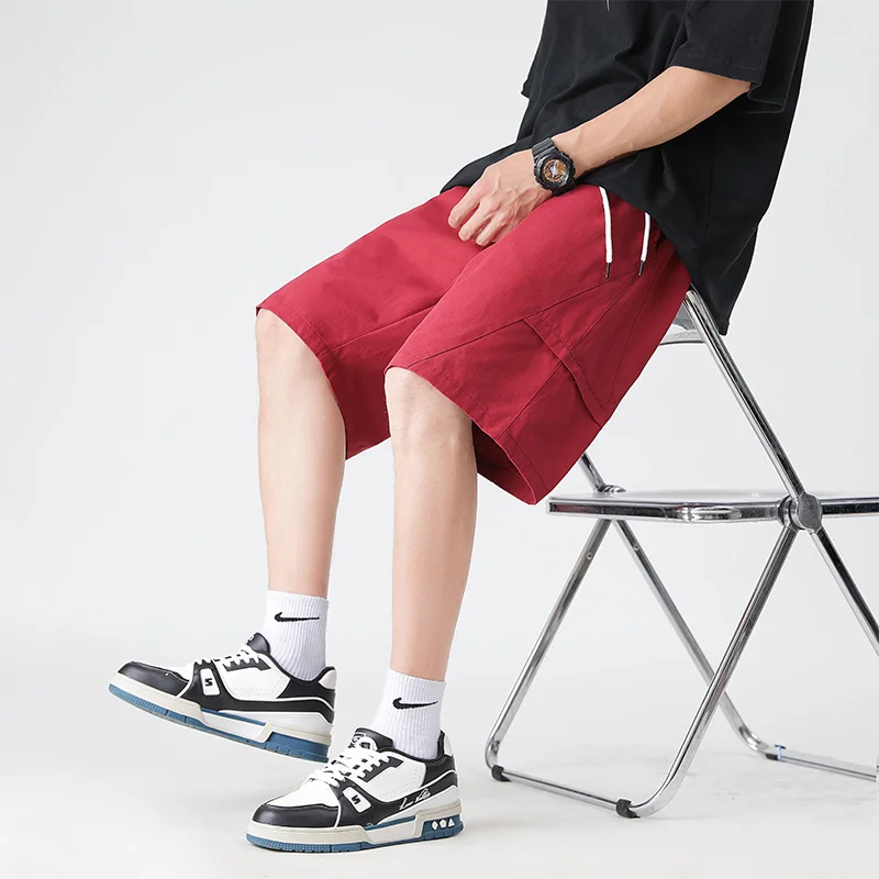 New Summer Men'S Thin Casual Loose 5-Point Pants For Young Students Fashionable And Versatile Outdoor Sports Beach Shorts