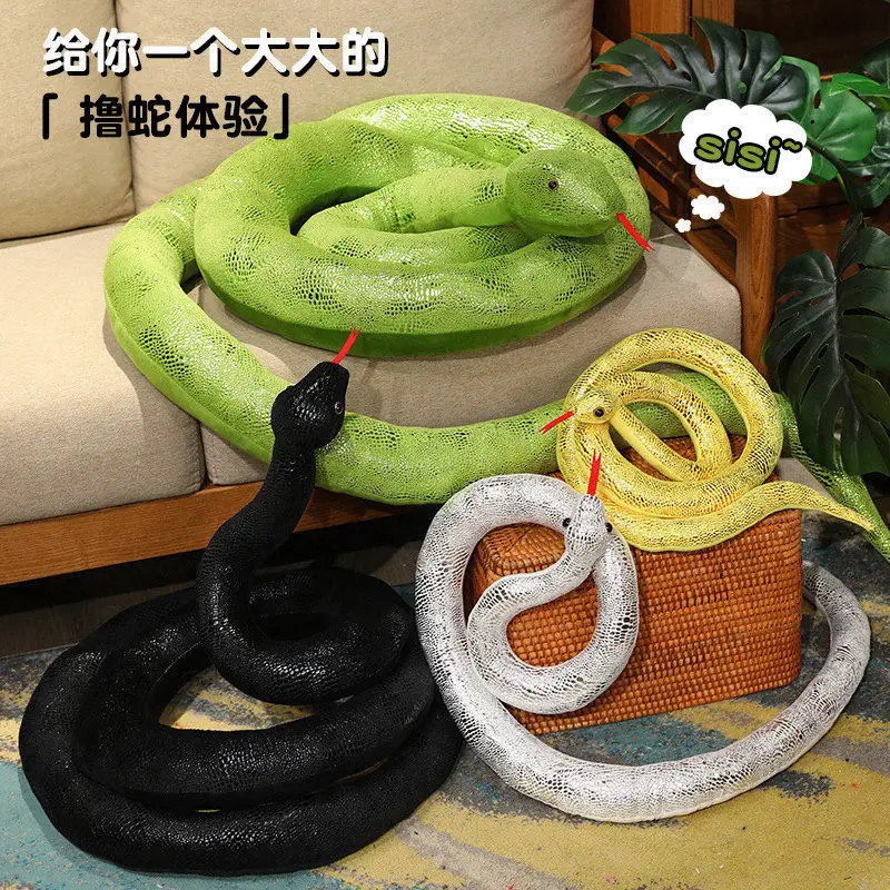 1pc 160-400cm Simulation Python Plush Toys Stuffed Real Life Big Snakes Plushie Doll Creative Christmas Gifts