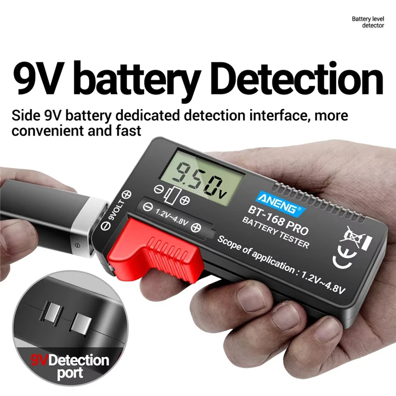 BT-168 PRO Digital Battery Tester Checkered Load Analyzer Display Check AAA AA Button Cell Lithium Capacity Universal Test