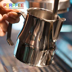 Milk Frothing Pitcher Stainless Steel Professional Milk Frother Jugs Barista Espresso Steam Cup Long Rounded Spout 300/500/700ml