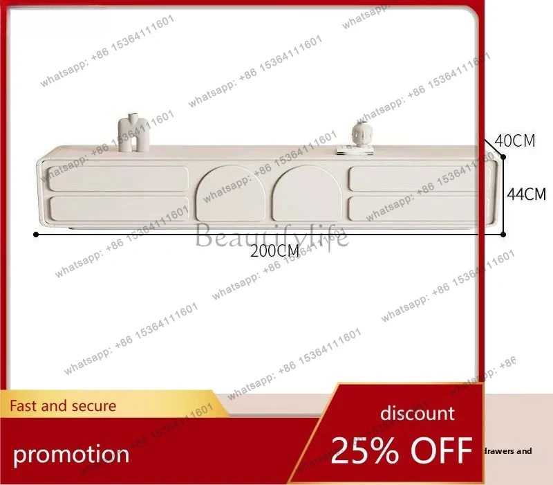 

TV Cabinet and Coffee Table Set Solid Wood Living Room Minimalist Home Small Apartment TV Stand