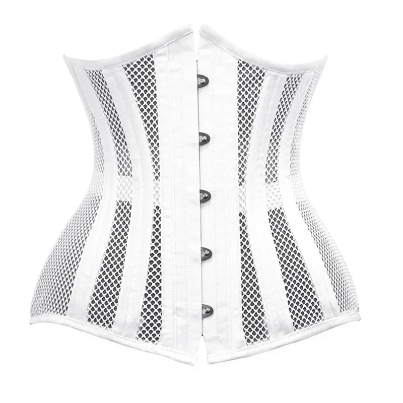 

Underbust Corset Sexy Women Steel Boned Short Torso Breathable Mesh Waist Cincher Waspie Corset for Weight