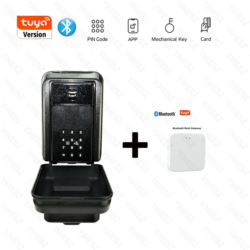 Tuya Bluetooth Smart Key Box Outdoor IP65 Waterproof Security Protection Wall Mounted Anti-theft Box For Storing Keys image 3