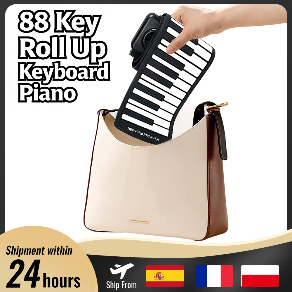 Tragbares 88-Tasten-Handroll-Klavier Flexibles Silikon-Roll-Up-Faltbares Elektronisches Keyboard Bestes Weihnachtsgeschenk für Kinder
