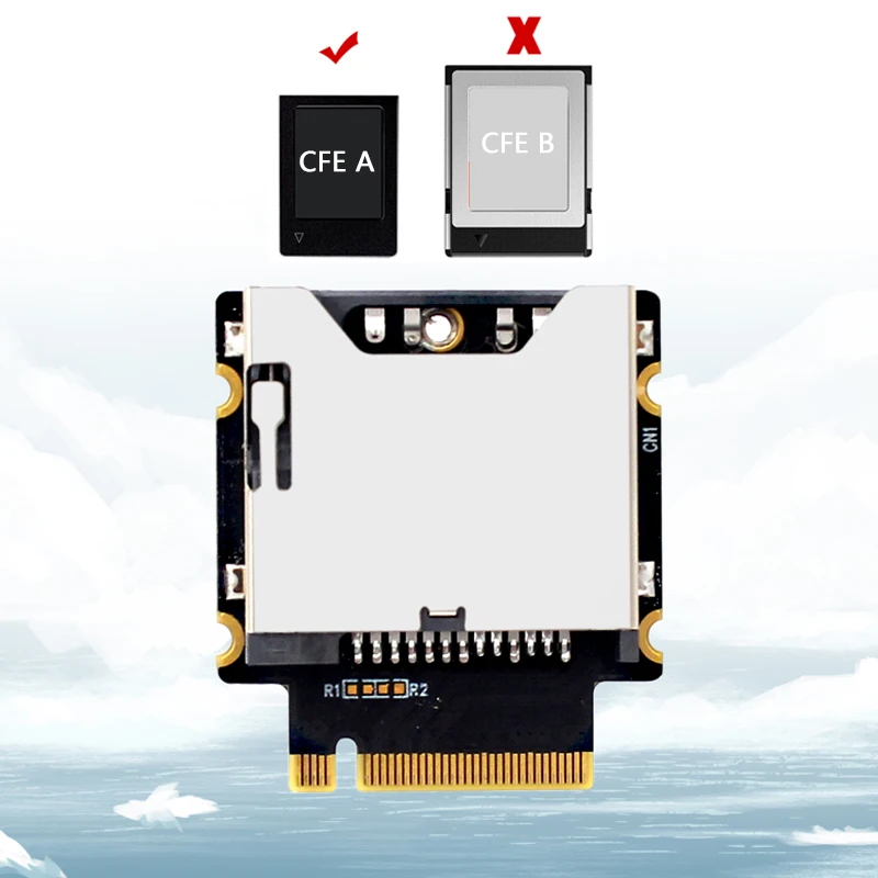 Cf express typ a bis m.2 nvme adapter m-key m2 pcie 3.0/4,0x1 bis cf express typ a kartenleser hochgeschwindigkeits-ssd riser board für pc