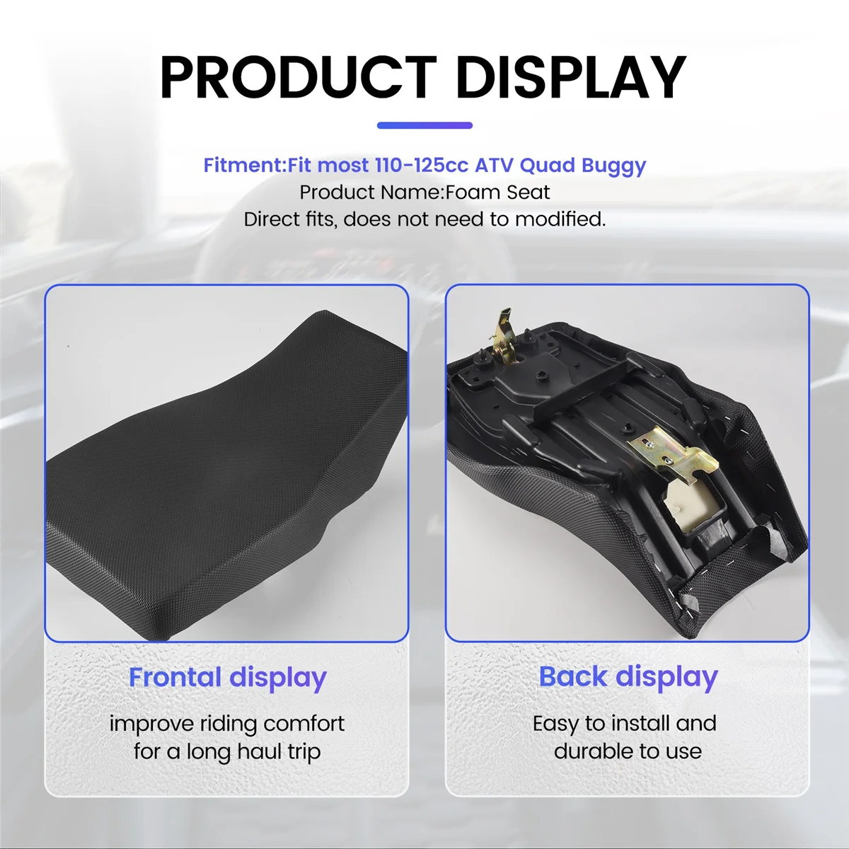 

Motorcycle ATV Seat Cushion Sponge Cushion for Quad Off Road Bike 110-125Cc jasmine