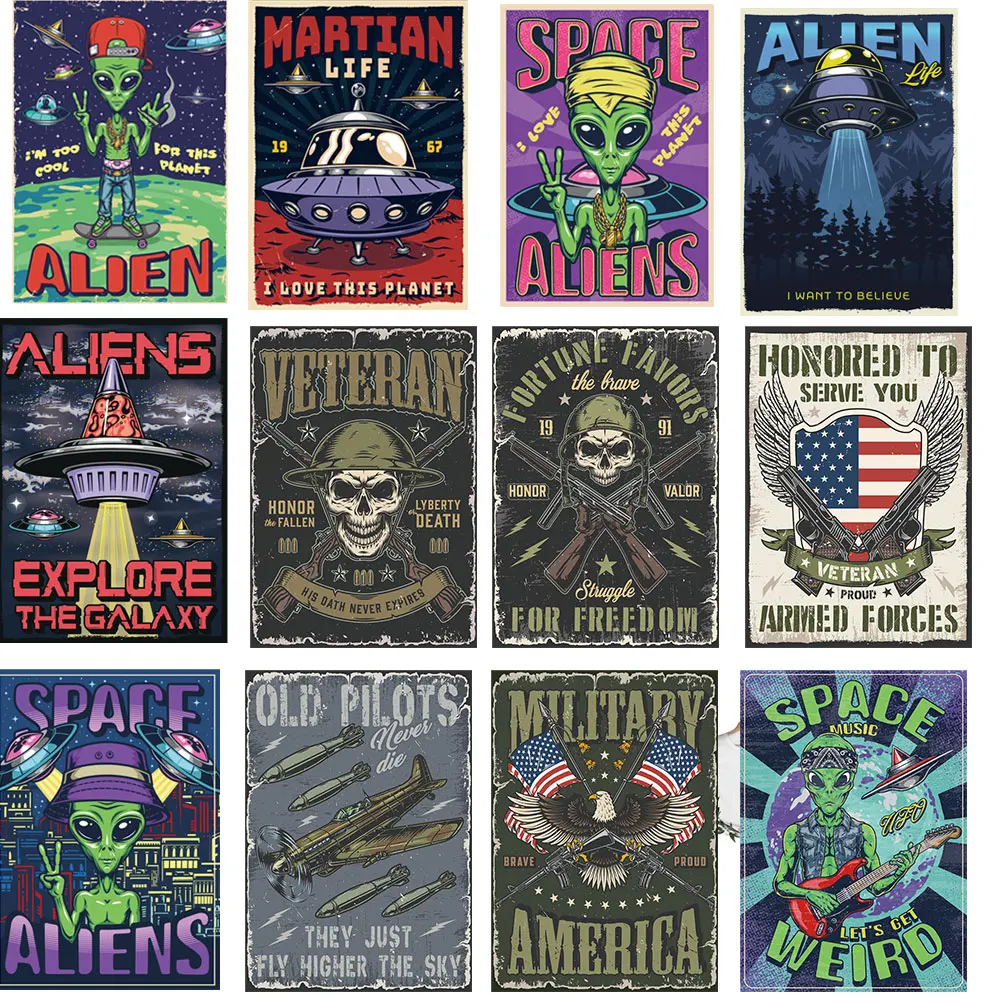 Alien Martain Patches for Clothes Sticker Iron On Transfer For T-shirt Hoodie Diy Patch Thermocollants Vetement Parches Ropa