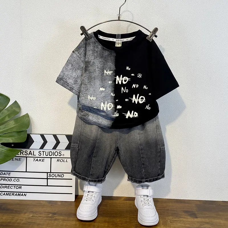 

Boys summer short-sleeved suit 2026 new fashion children's thin clothes shorts baby Korean summer clothes