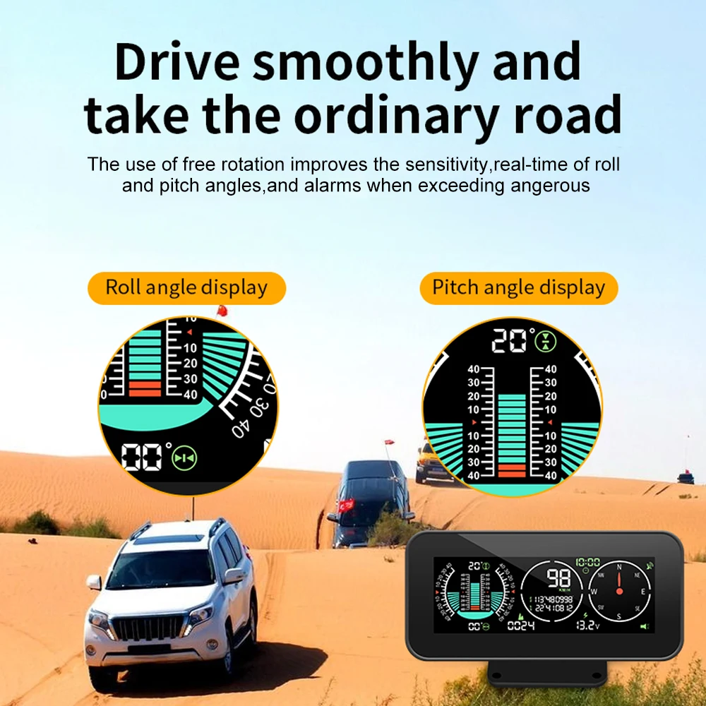 M60 Vehicle HUD Head-up Display misuratore di livello Gradienter GPS Intelligent Escort tachimetro altimetro bussola accessori per auto