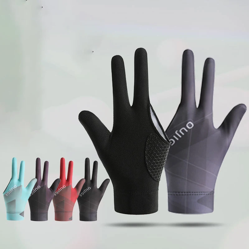 Billiards Leak Finger Gloves Snooker Non slip Left Hand Gloves Billiards Sweat Absorbing Breathable Three Finger Sports Gloves