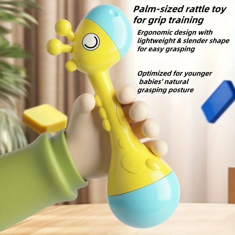 Zabawka sensoryczna dla niemowląt w kształcie żyrafy z miękką, łatwą do chwytania teksturą, zabawka edukacyjna rozwijająca umiejętności motoryczne i zapewniająca emocjonalne uspokojenie.