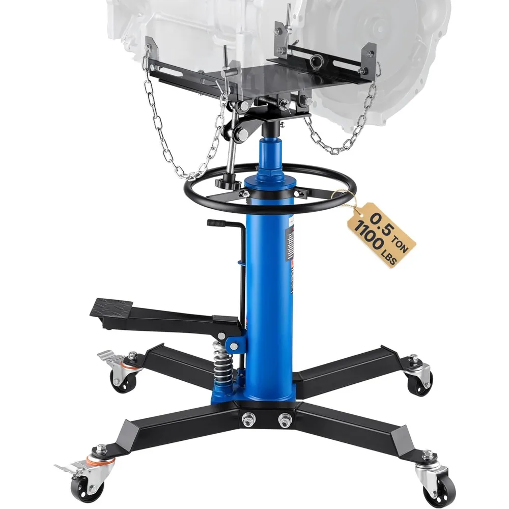 

Hydraulic Telescoping Transmission Jack, 33-67 Inch Lift Capacity, 1100 lbs Load Bearing, 2-Stage Stand for 1/2 Ton Vehicles