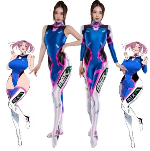 Spiel Weibliche Erwachsene Kind Halloween-Party Zentai Anzüge D.Va Cosplay Body Dva Cosplay Kostüm