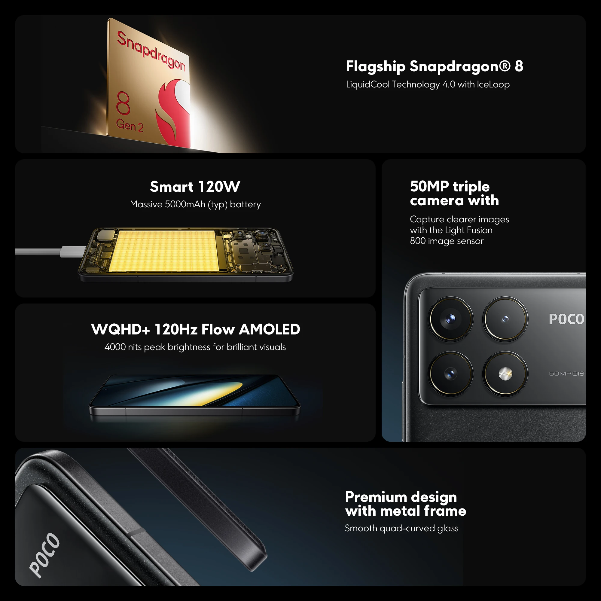 【World Premiere】POCO F6 Pro 5G Global Version Smartphone Snapdragon® 8 Gen 2 120W HyperCharge WQHD+120Hz Flow AMOLED Display NFC