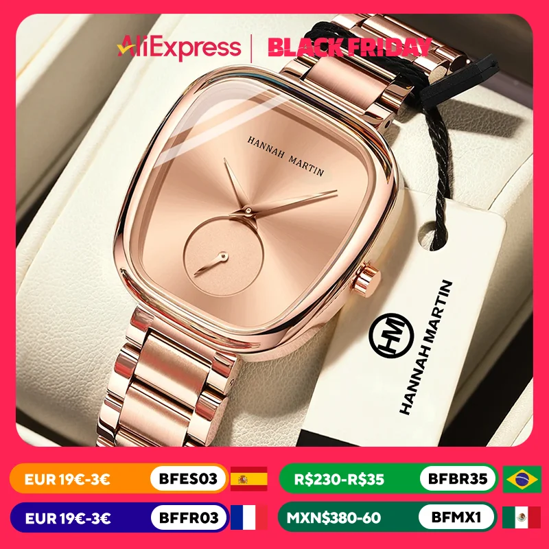 2023 New Women's Quartz Wristwatch 34mm Wine Barrel Rose Gold Black Stopwatch Fashionable Minimalist Style Oval Women's Watches