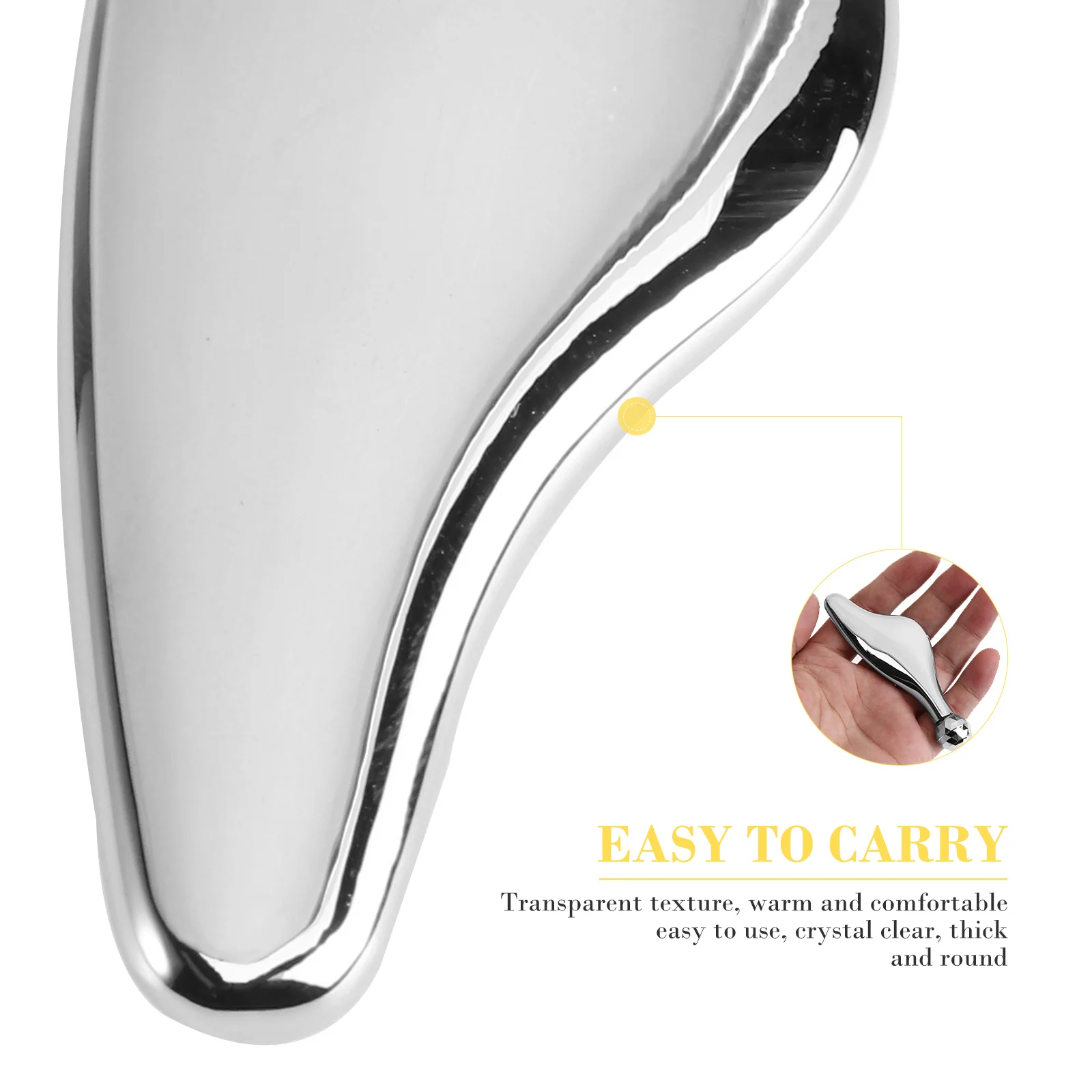 ลูกกลิ้งนวดหน้า 1 ชิ้น ทำจากโลหะผสม ใช้สำหรับนวดหน้าและดูแลรอบดวงตา แผ่นขูดหน้าแบบพกพา ไม้กดจุดนวดหน้า ช่วยกระชับผิว