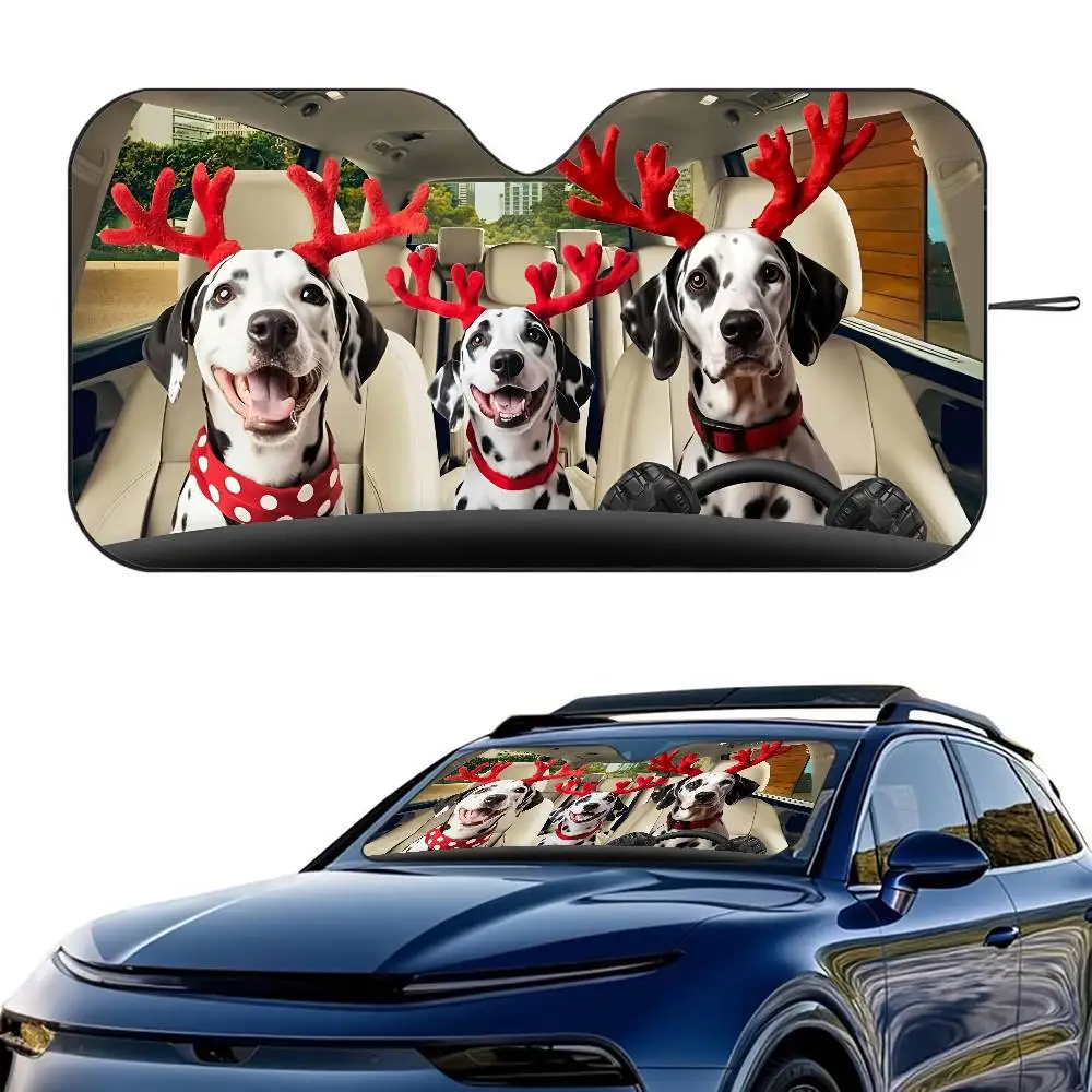 

Dog Driving Car Pattern Car SunShade Windshield Foldable Three-layer Insulation Sunshade By Suction Cup Blocks UV Rays Sun