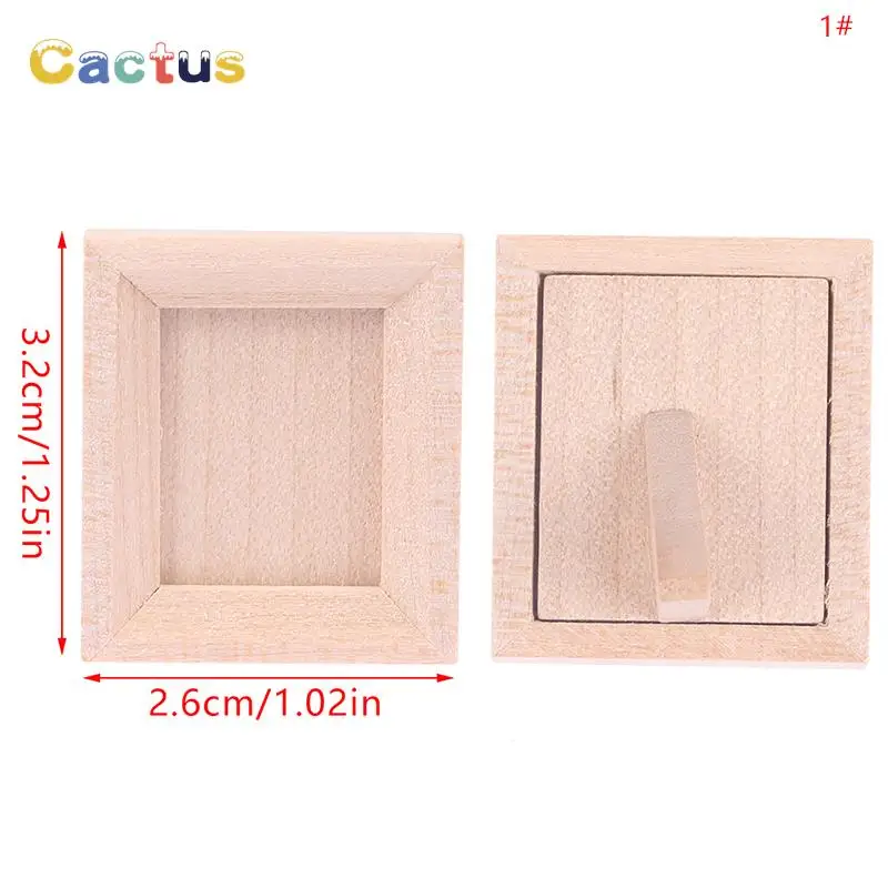 1Pc 1/12 Dollhouse Miniature Wood Photo Frame Simulation Furniture Model Accessories Doll House Decoration