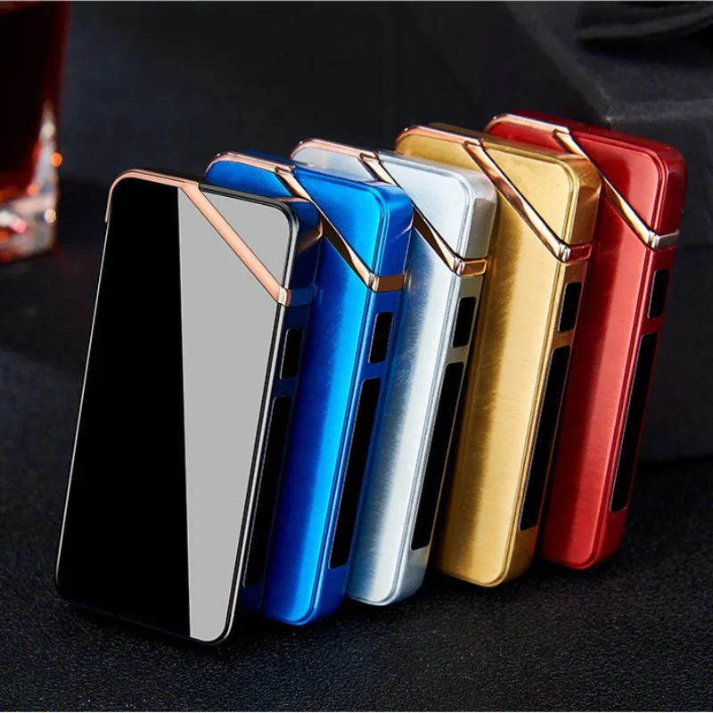 2024 Electric Dual Arc Pulse Plasma USB Charge Lighter Creative Metal Outdoor Windproof Lighter Portable Men\'s And Women\'s Gifts