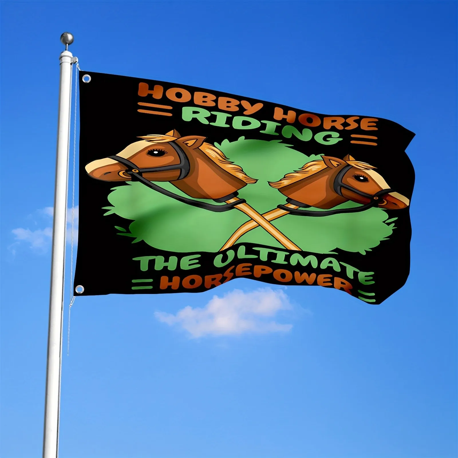 Hobby Horse Riding Ultimate Horsepower Flag Durable Polyester Outdoor Decor Garden Decor
