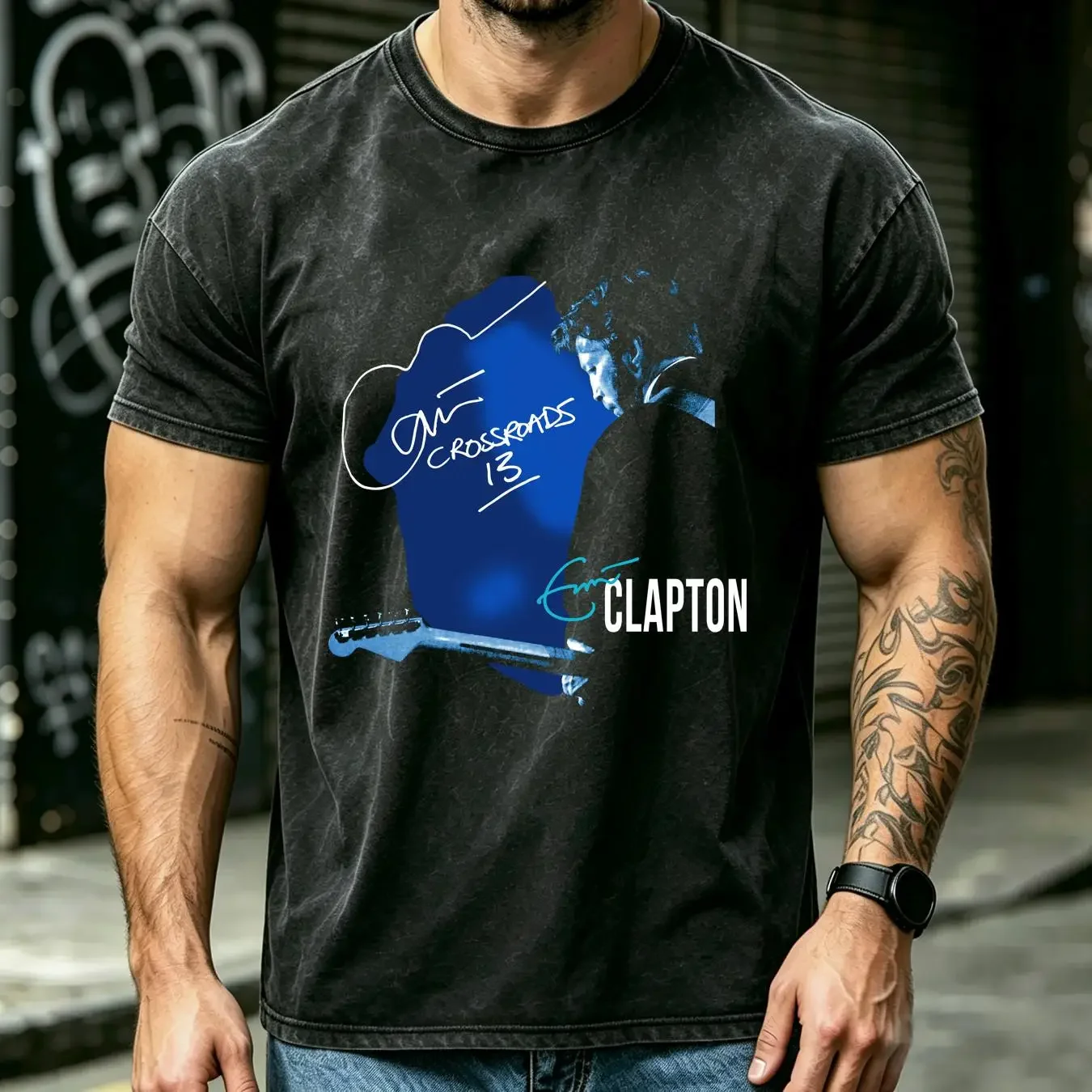 washed T Shirt VTG ERIC CLAPTON San Francisco Tour Black Classic S 5XL long or short sleeves vintage Washed graphic Comfortable