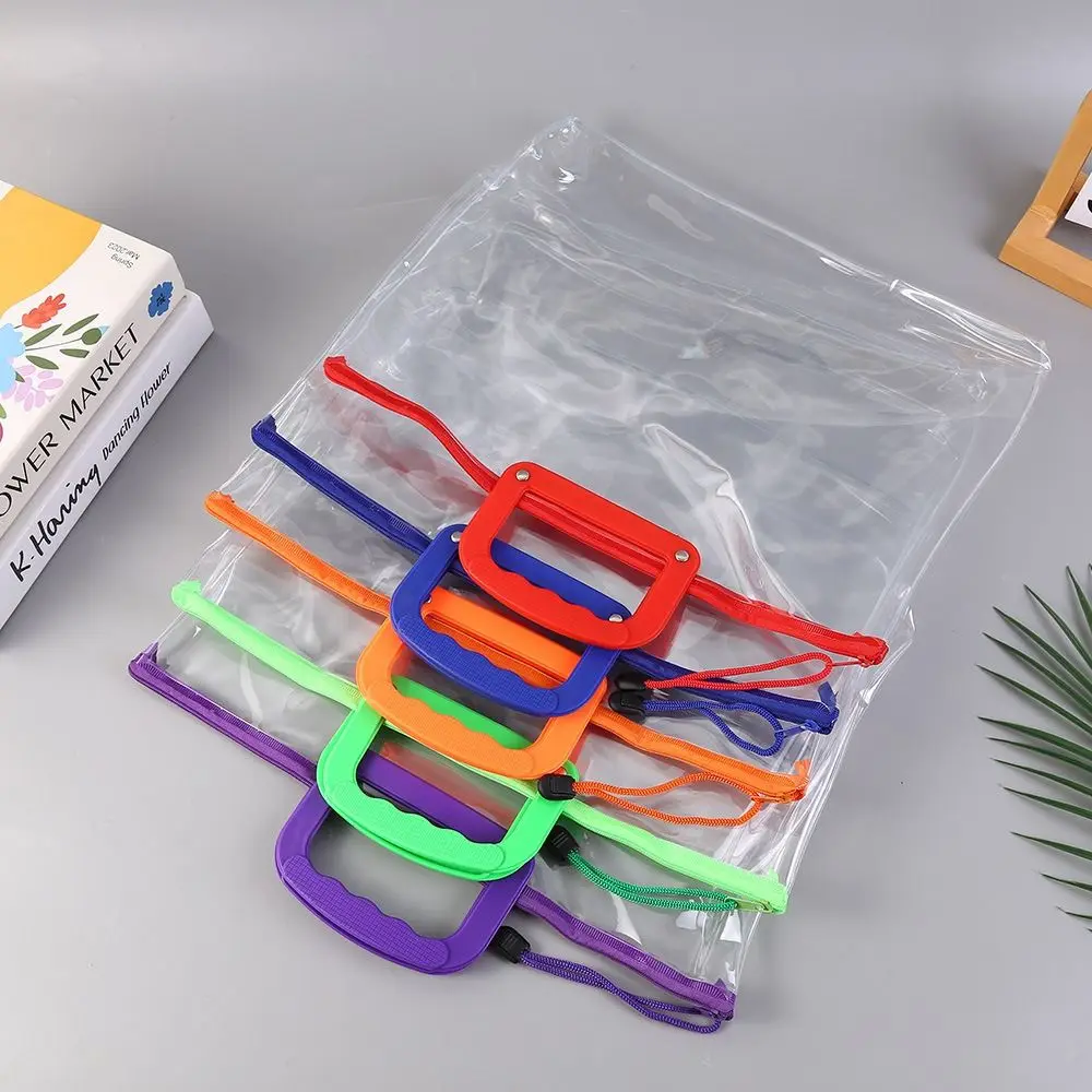 

Multifunctional PVC Storage Bag Handheld Waterproof File Bag Large Capacity Stationery Organizer Gift