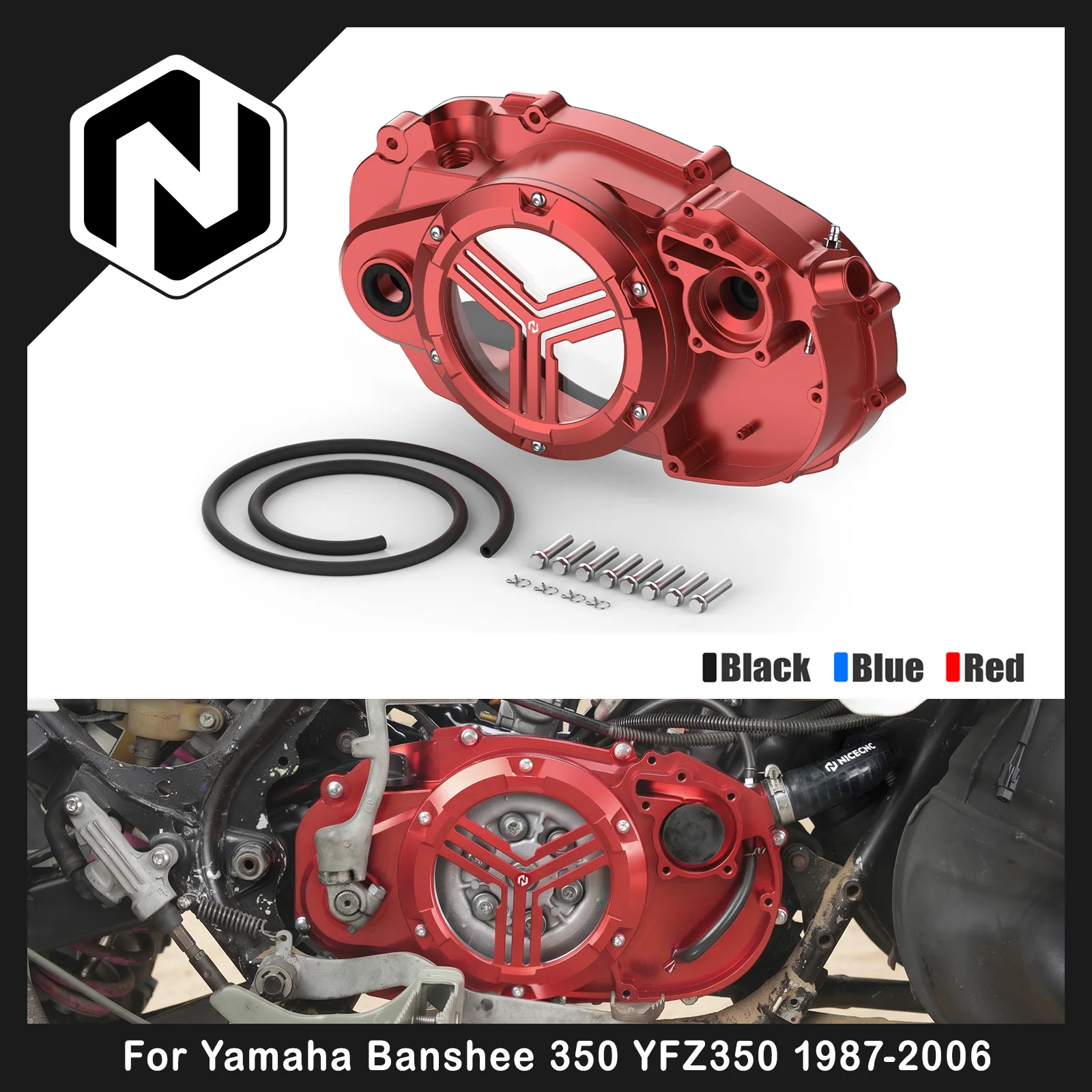 NICECNC For Yamaha Banshee 350 YFZ350 1987-2006 Clutch Cover Quick-Access Clutch ATV Accessories Replaces 2GU-15421-00-00