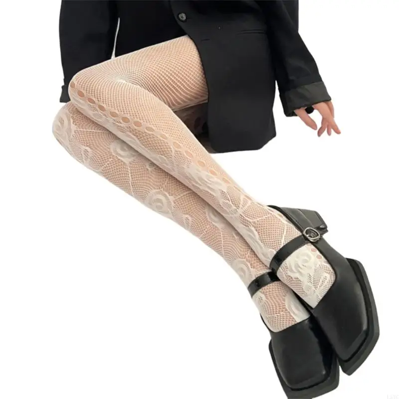 

L5YC Women Patterned Tights Fishnet Stockings Florals Pantyhose Stockings Leggings