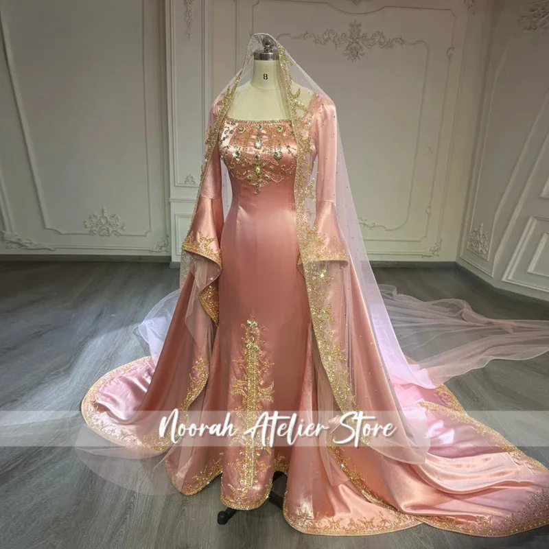 Stylish Rhinestones Evening Dress for Women Beadings Mermaid Saudi Arabric Prom Dress Vestidos De Fiesta Customized