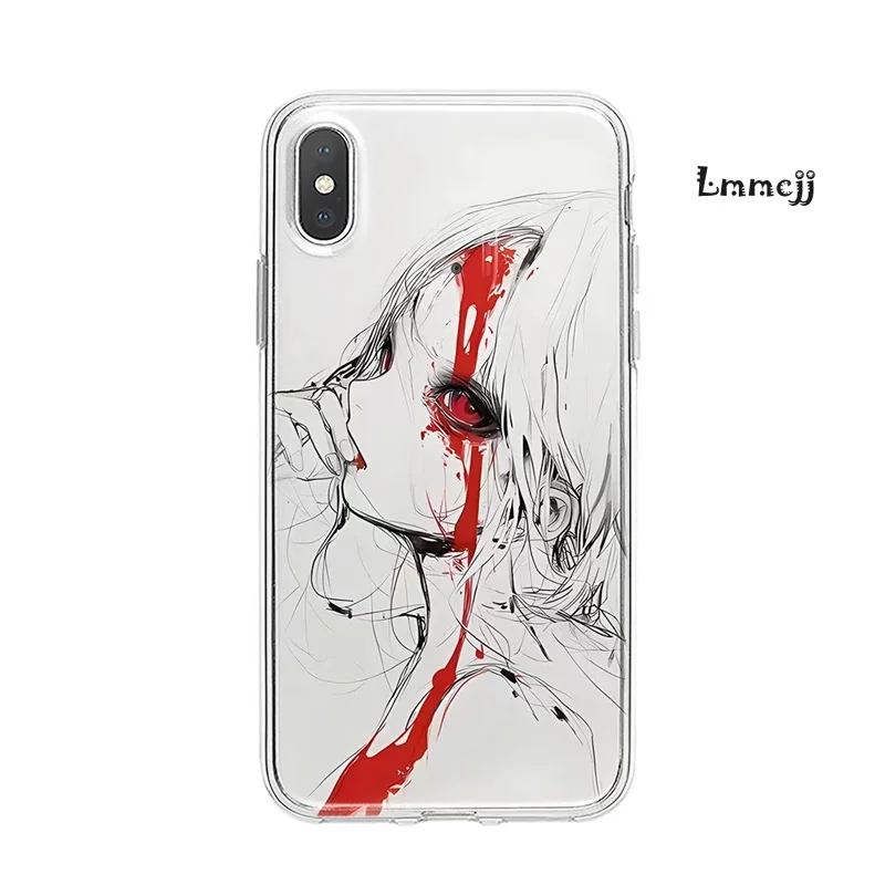 Lmmcjj punk anime mädchen telefon hülle für samsung galaxy a53 a54 a52 a13 a14 s23 ultra s22 plus s21 fe a31 a32 a23 silikon abdeckung