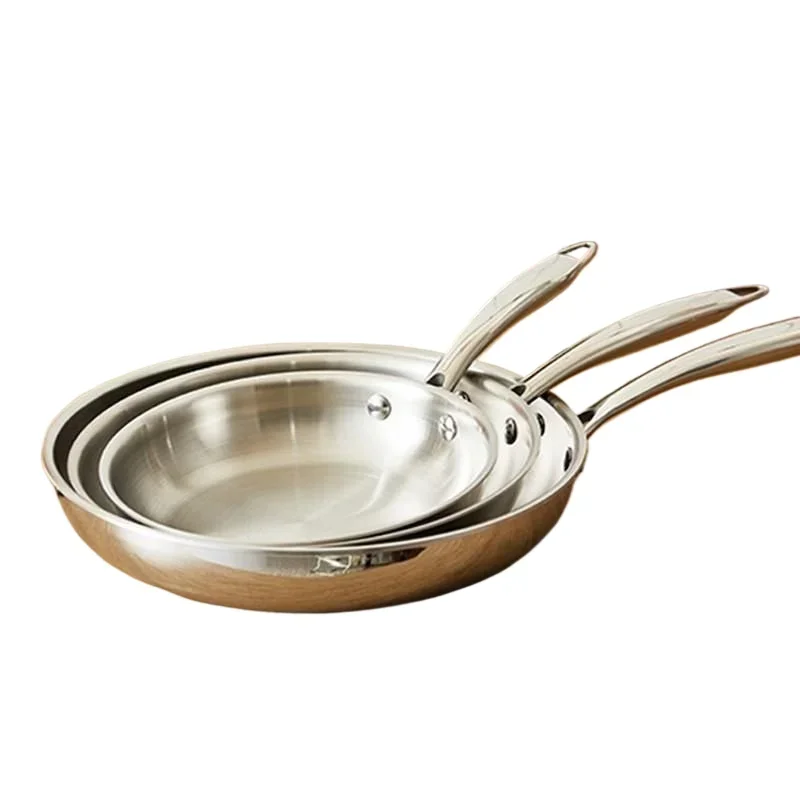 22-28cm Inch Tri-ply 18/8 Stainless Steel Chef's Pan,Frying Pan with Lid,Induction Pan,Pot and Pan Set,Dishwasher and Oven Safe