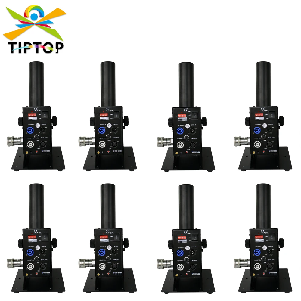 Gigertop 8 Pack Multi Angle Adjustable Stage Co2 Jet Machine One Jet Pipe DMX Address Dips 200W Co2 Jet 1-3 Second Hongsen Valve