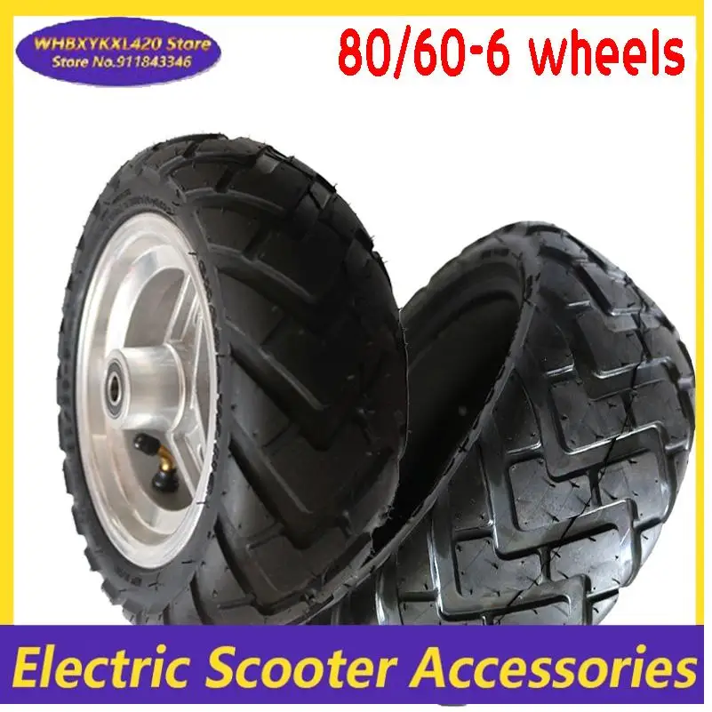 

НОВЫЕ высококачественные колеса 80/60-6 с вакуумной шиной, дисковым тормозом и ступицей, подходящие для электросамокатов, бескамерные.