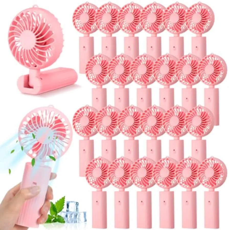 

2 Pcs 180 Foldable Mini Handheld Fan for Home Office Hiking Travel, ABS Plastic, Black White, Ultra-Portable 2-in-1 Battery-Ope